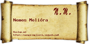 Nemes Melióra névjegykártya